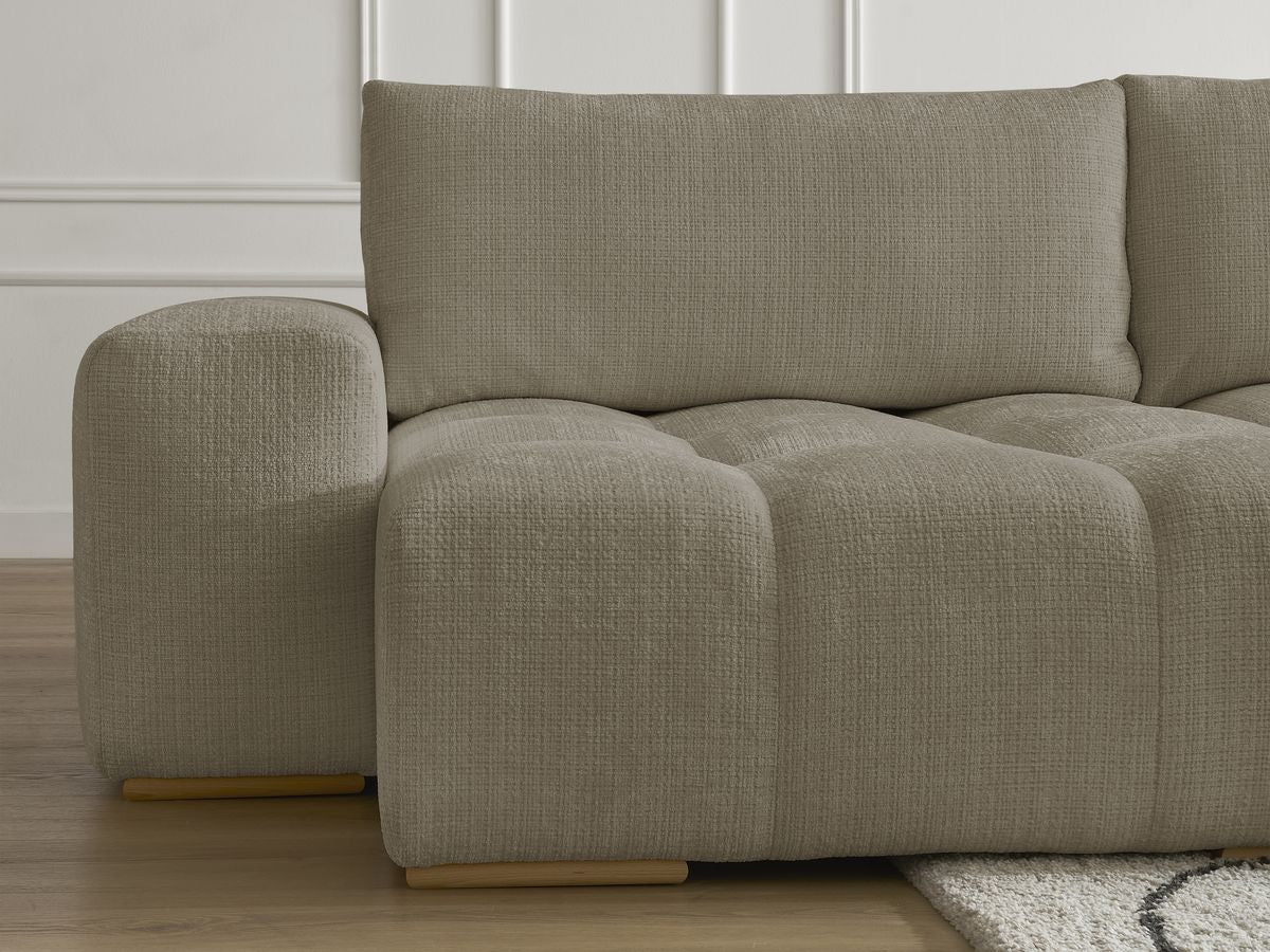 Anakin - Fixed Panoramic Sofa - Textured Fabric - 3 Cushions