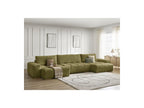 Anakin - Fixed Panoramic Sofa - Textured Fabric - 3 Cushions