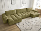Anakin - Fixed Panoramic Sofa - Textured Fabric - 3 Cushions
