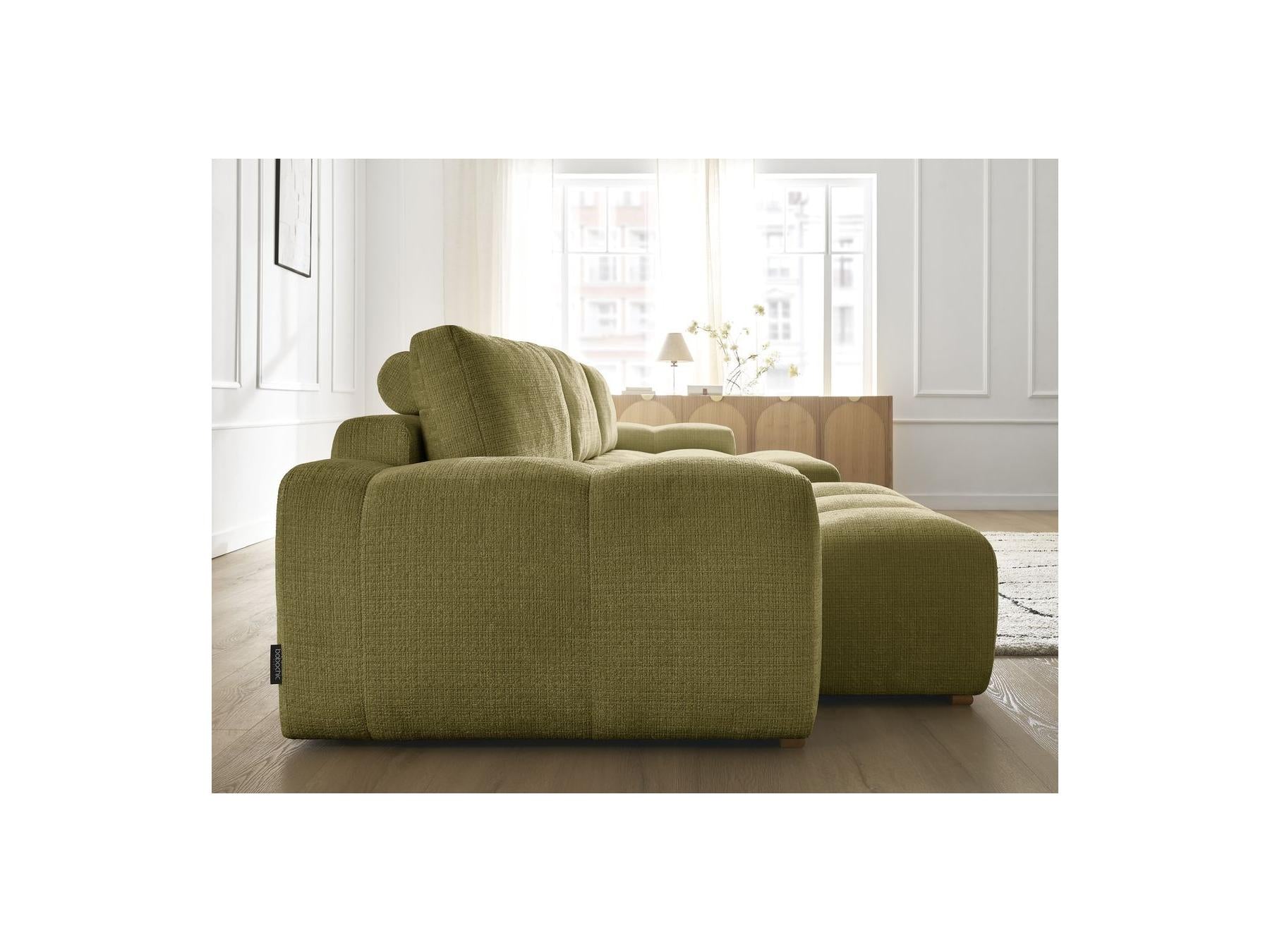 Anakin - Fixed Panoramic Sofa - Textured Fabric - 3 Cushions