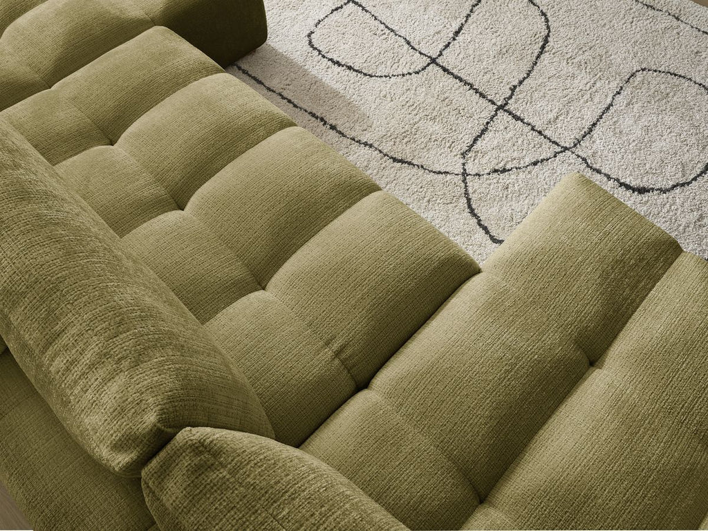 Anakin - Fixed Panoramic Sofa - Textured Fabric - 3 Cushions