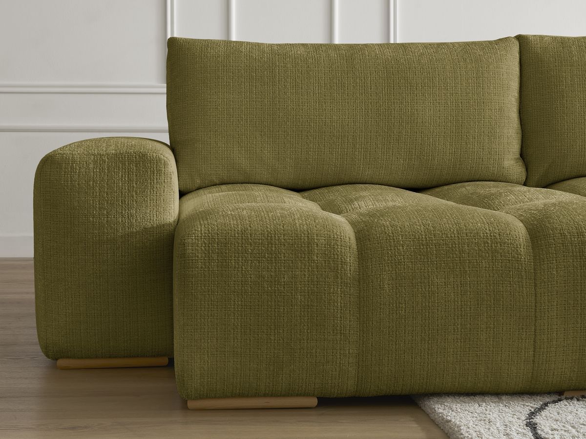Anakin - Fixed Panoramic Sofa - Textured Fabric - 3 Cushions