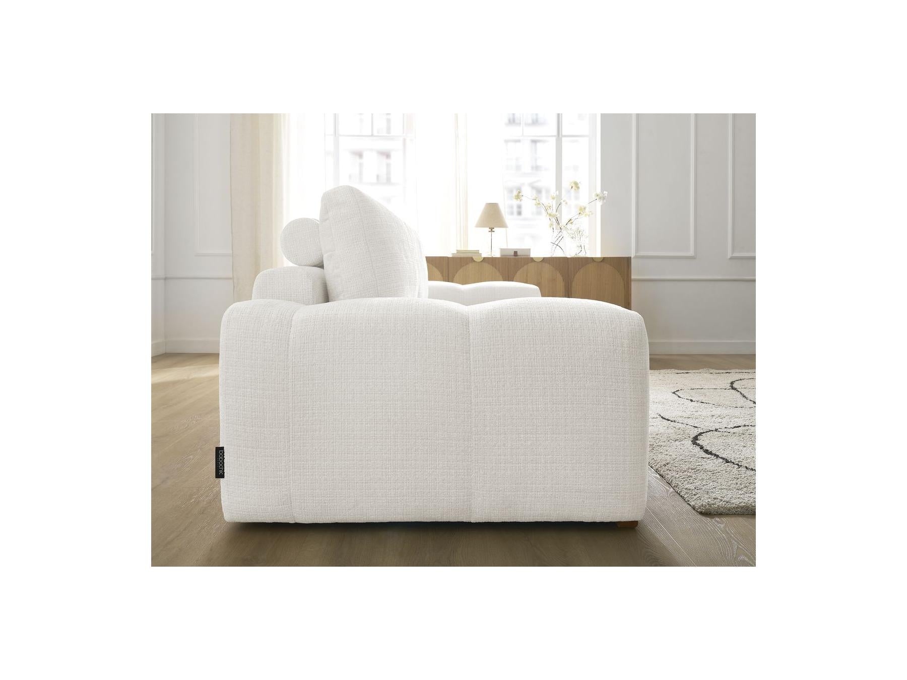 Anakin - Canapé Droit Fixe 3 Places - Tissu Texturé - 2 Coussins