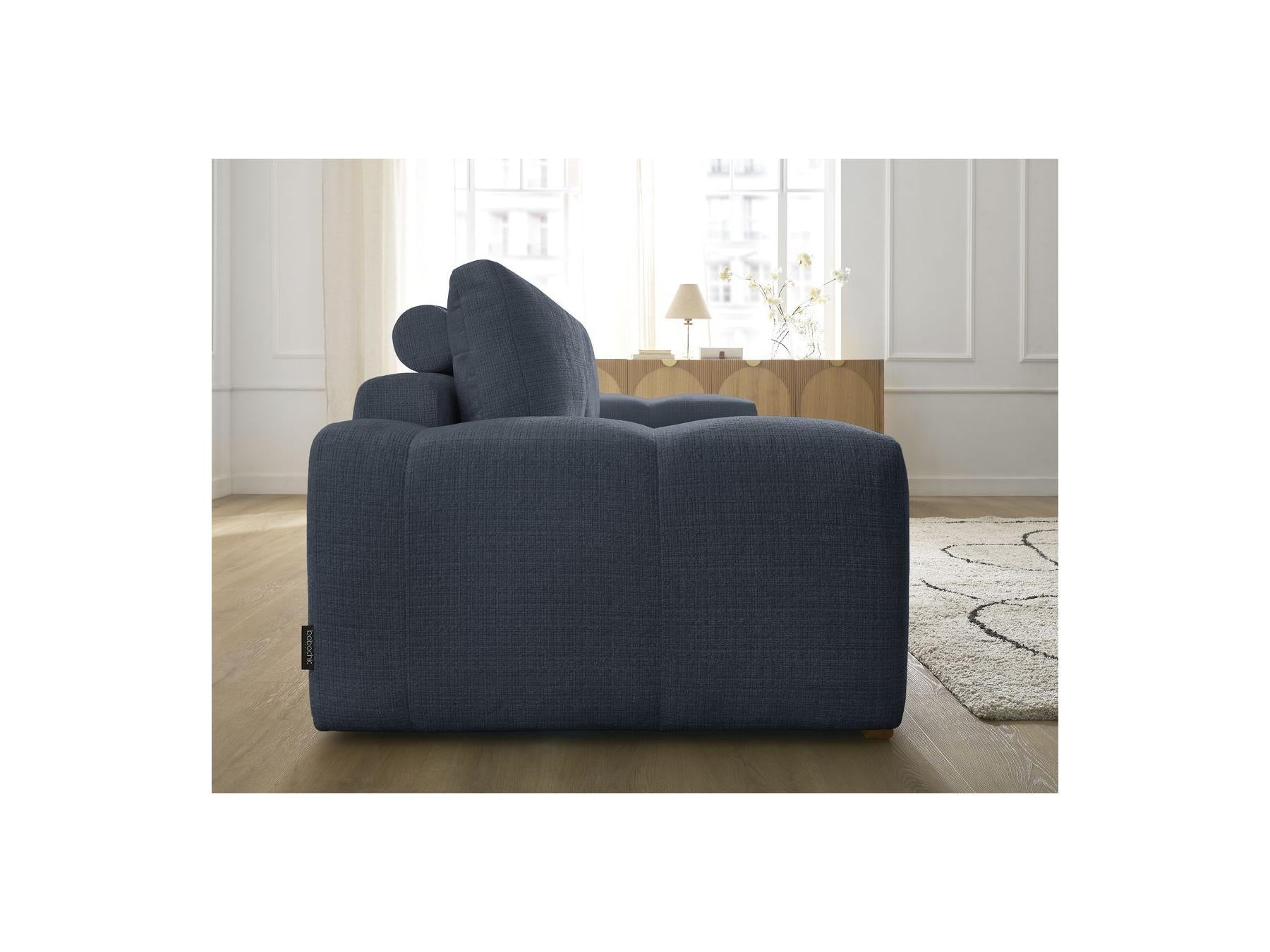 Anakin - Canapé Droit Fixe 3 Places - Tissu Texturé - 2 Coussins