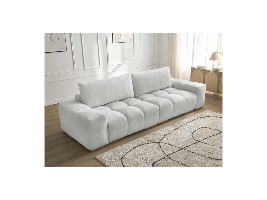 Anakin - Canapé Droit Fixe 3 Places - Tissu Texturé - 2 Coussins