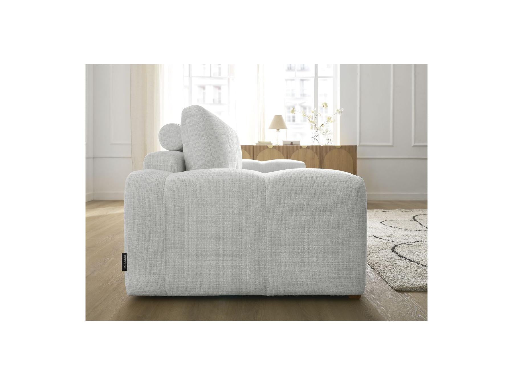 Anakin - Canapé Droit Fixe 3 Places - Tissu Texturé - 2 Coussins
