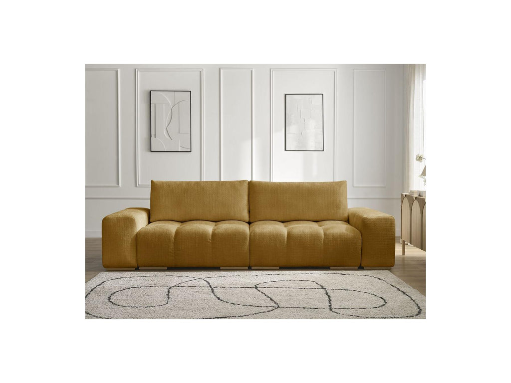 Anakin - Canapé Droit Fixe 3 Places - Tissu Texturé - 2 Coussins
