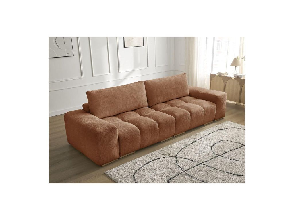 Anakin - Canapé Droit Fixe 3 Places - Tissu Texturé - 2 Coussins