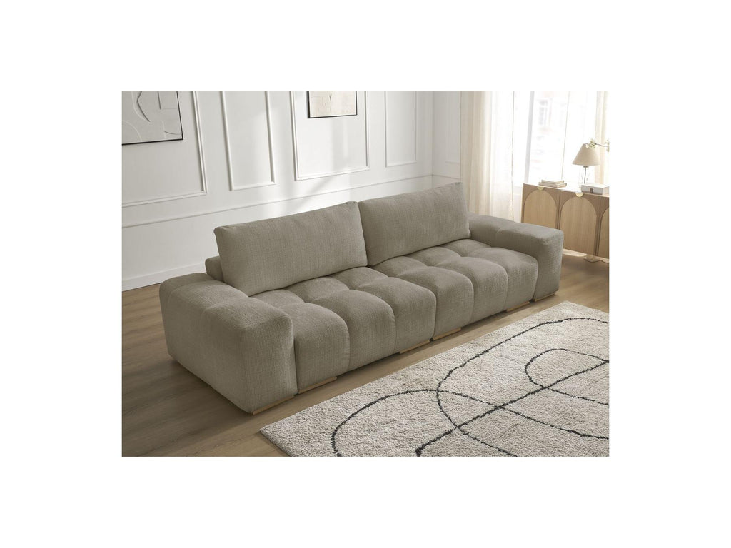 Anakin - Canapé Droit Fixe 3 Places - Tissu Texturé - 2 Coussins