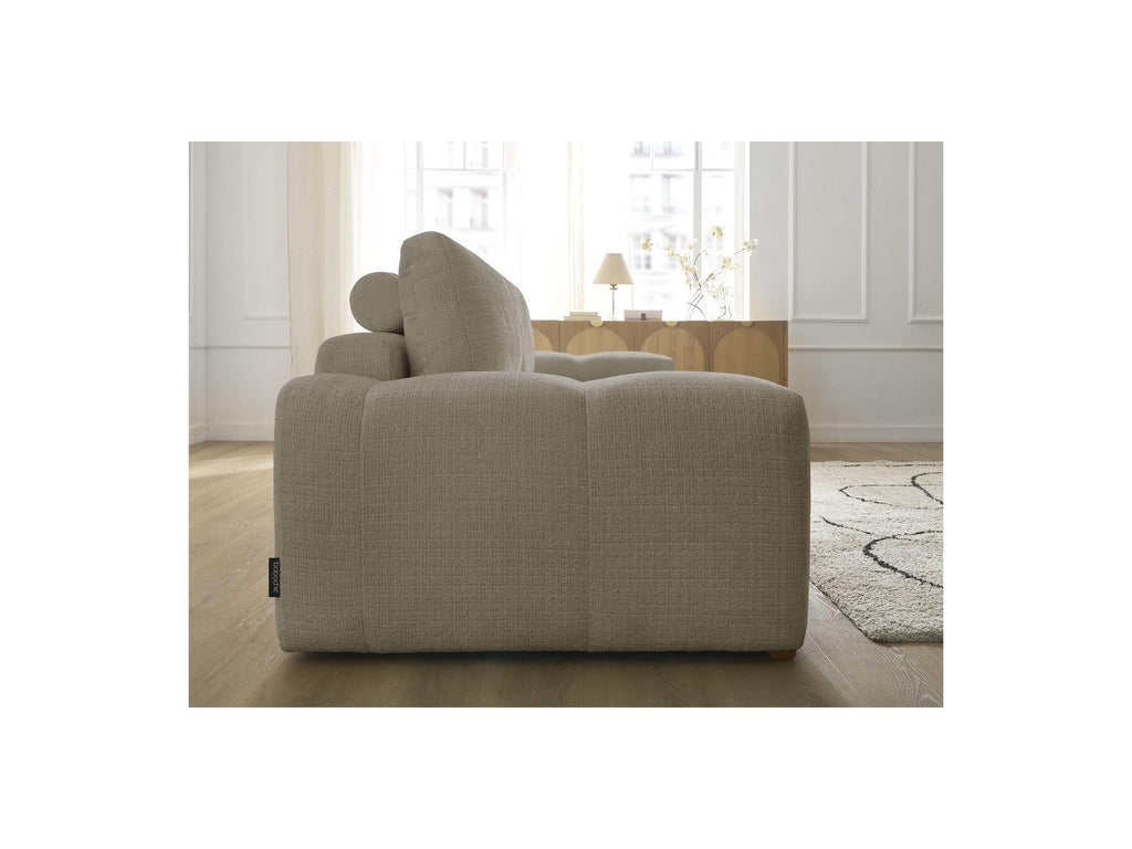 Anakin - Canapé Droit Fixe 3 Places - Tissu Texturé - 2 Coussins