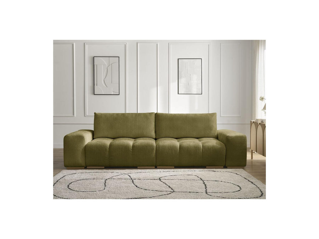 Anakin - Canapé Droit Fixe 3 Places - Tissu Texturé - 2 Coussins