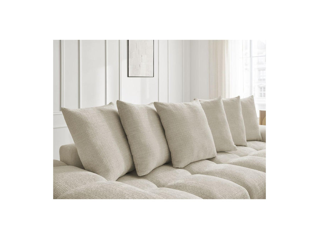 Anakin - Canapé Droit Fixe 3 Places - Tissu Texturé - 6 Coussins