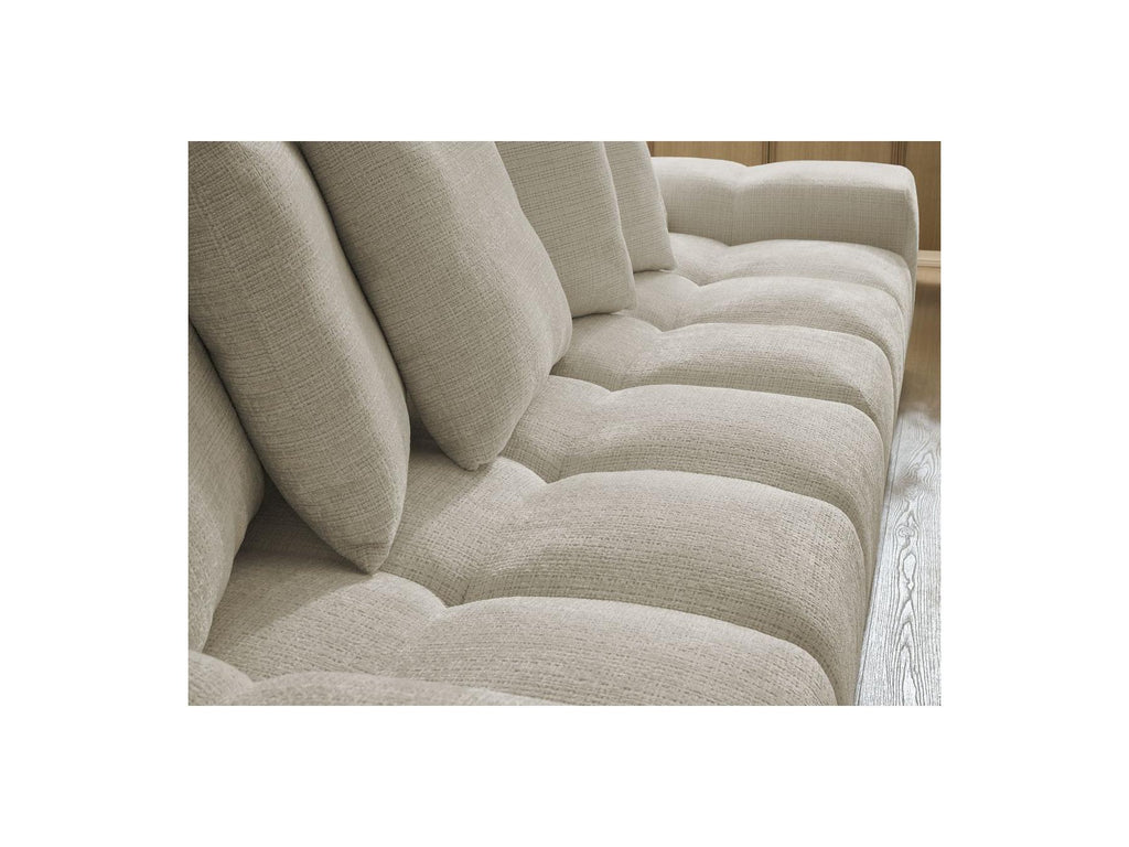 Anakin - Canapé Droit Fixe 3 Places - Tissu Texturé - 6 Coussins