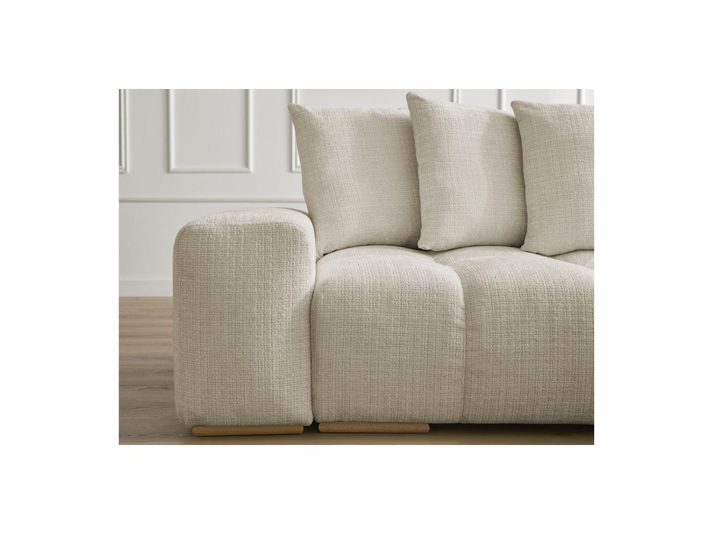 Anakin - Canapé Droit Fixe 3 Places - Tissu Texturé - 6 Coussins