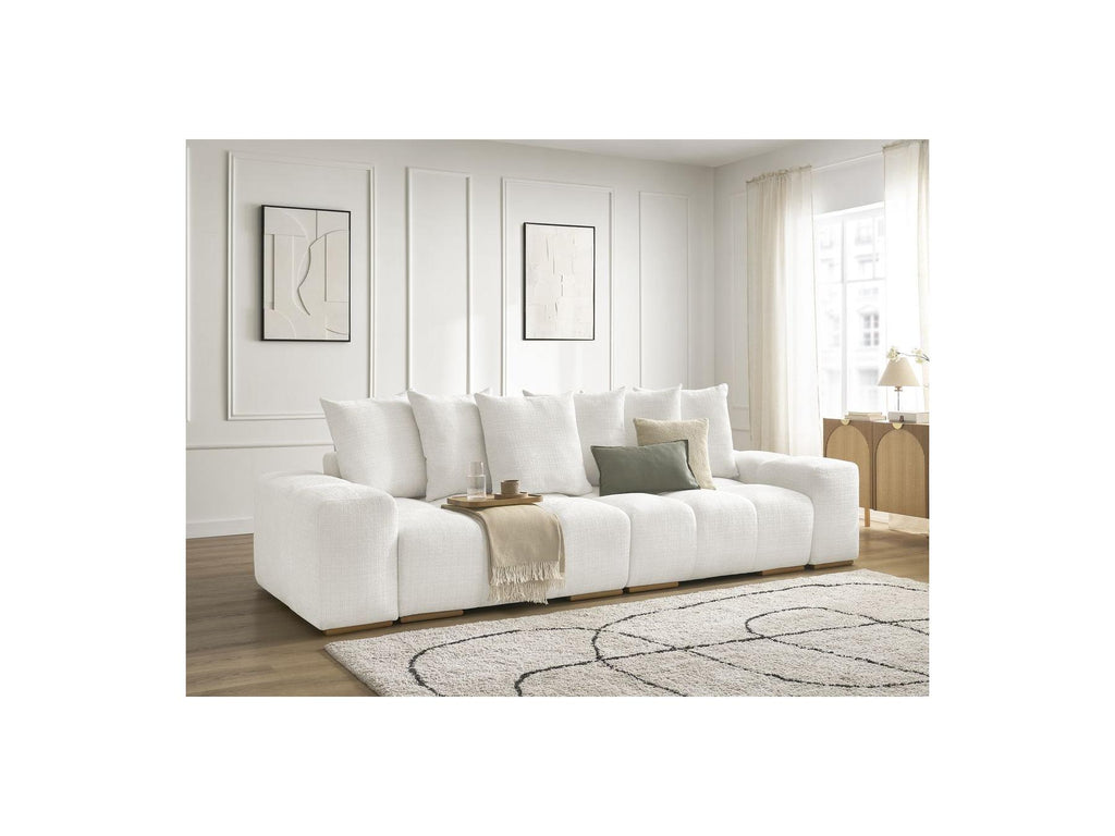Anakin - Canapé Droit Fixe 3 Places - Tissu Texturé - 6 Coussins