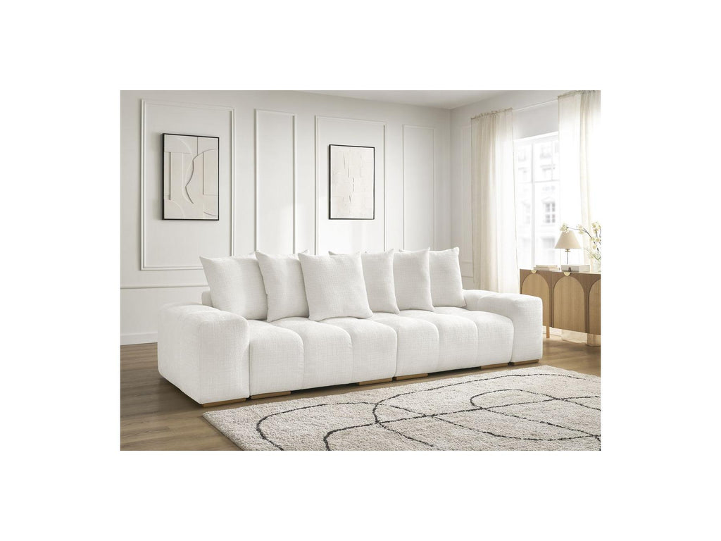 Anakin - Canapé Droit Fixe 3 Places - Tissu Texturé - 6 Coussins
