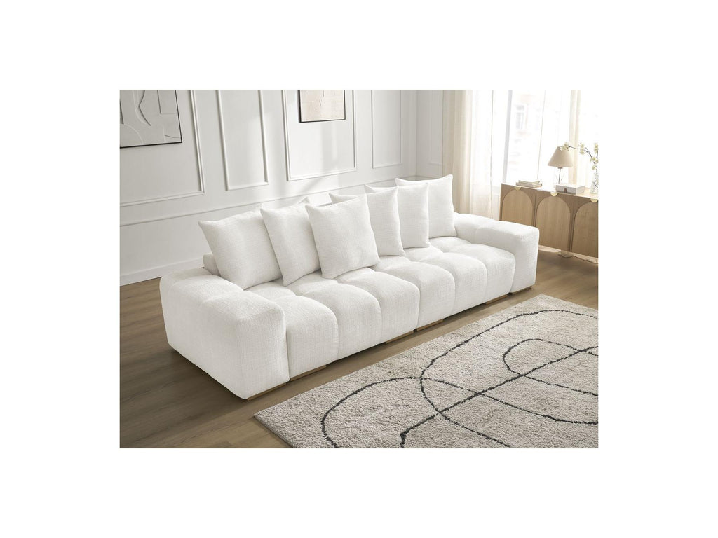 Anakin - Canapé Droit Fixe 3 Places - Tissu Texturé - 6 Coussins