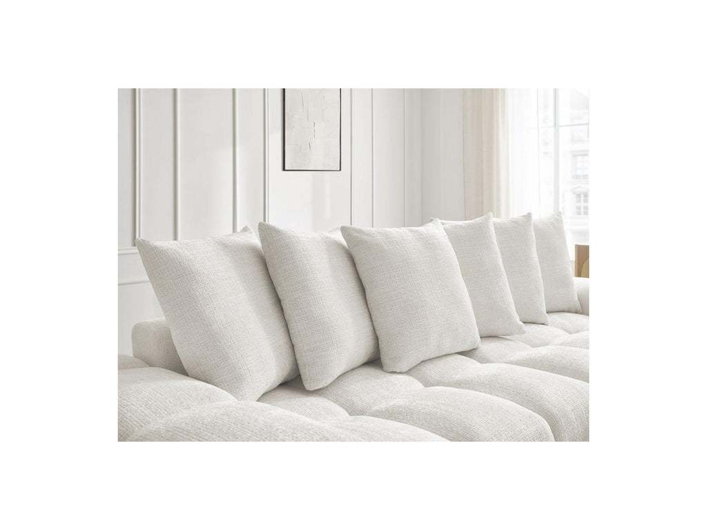 Anakin - Canapé Droit Fixe 3 Places - Tissu Texturé - 6 Coussins