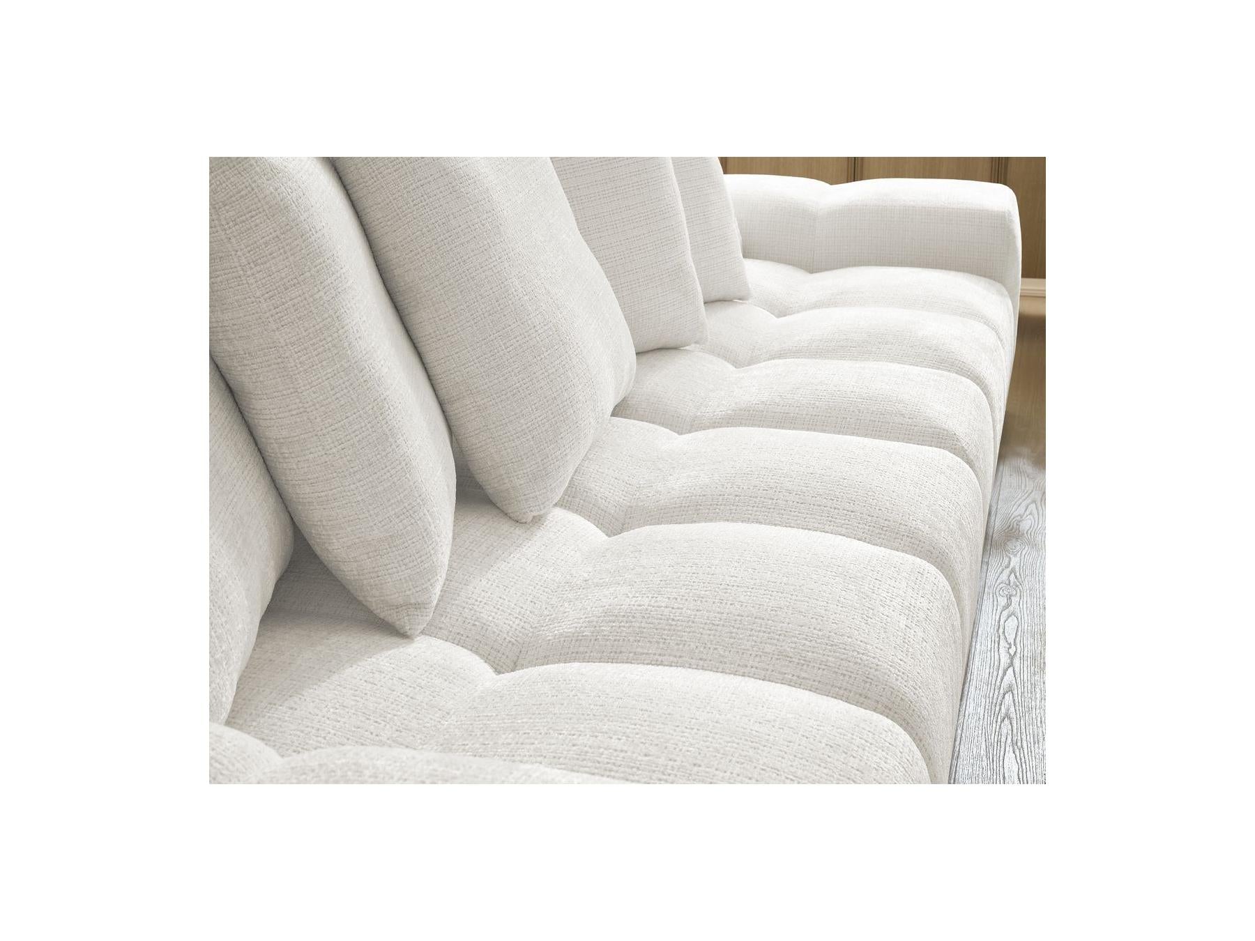 Anakin - Canapé Droit Fixe 3 Places - Tissu Texturé - 6 Coussins