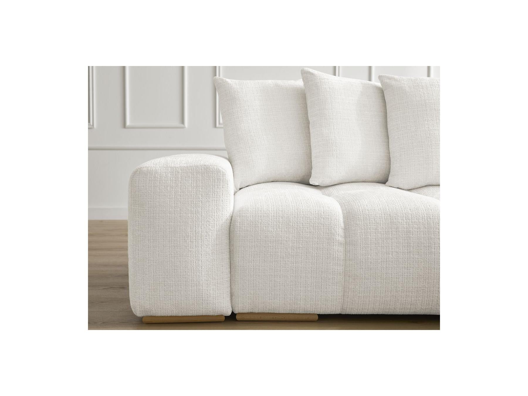 Anakin - Canapé Droit Fixe 3 Places - Tissu Texturé - 6 Coussins