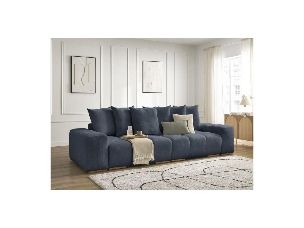 Anakin - Canapé Droit Fixe 3 Places - Tissu Texturé - 6 Coussins