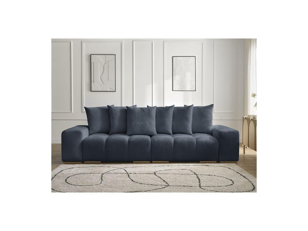 Anakin - Canapé Droit Fixe 3 Places - Tissu Texturé - 6 Coussins