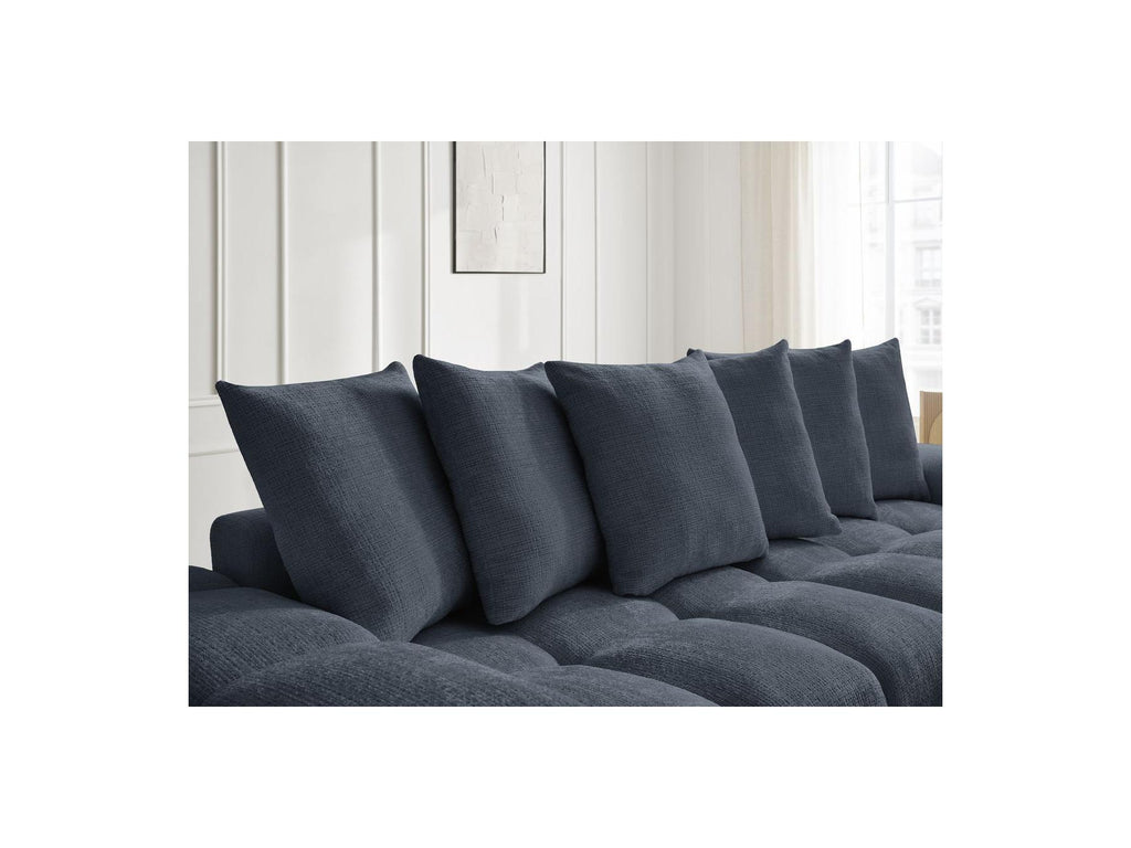 Anakin - Canapé Droit Fixe 3 Places - Tissu Texturé - 6 Coussins
