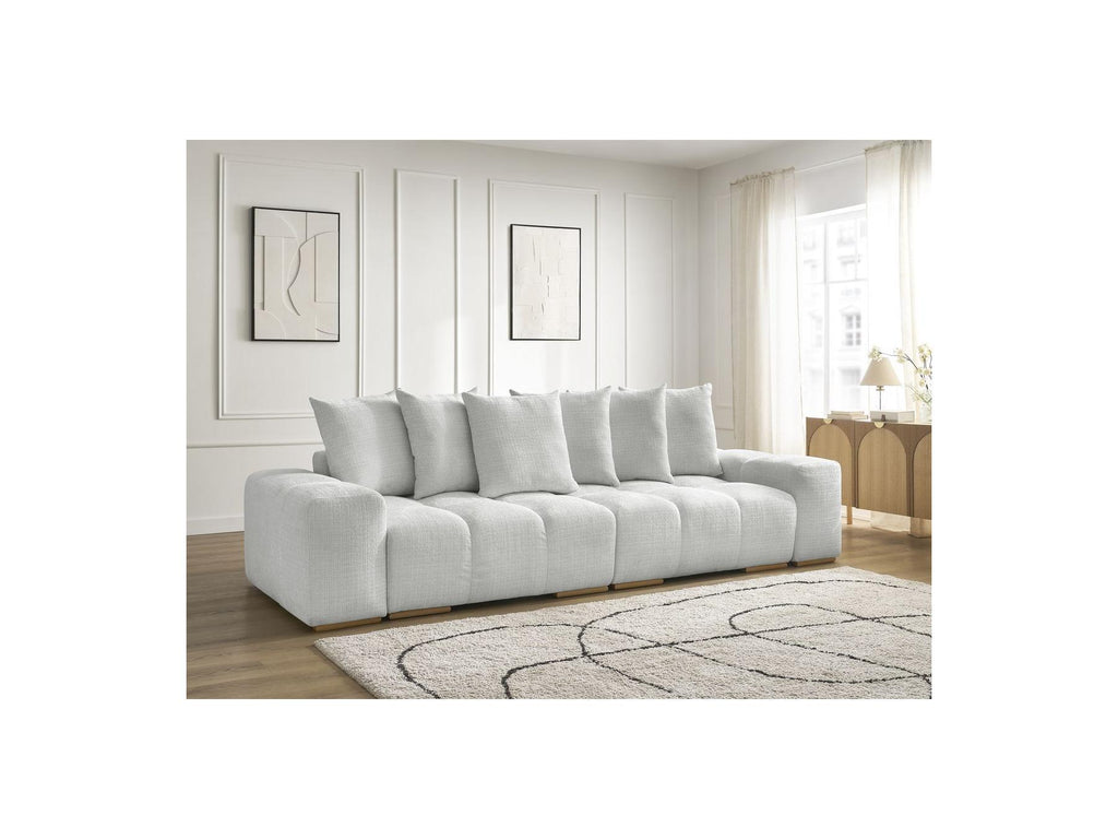 Anakin - Canapé Droit Fixe 3 Places - Tissu Texturé - 6 Coussins