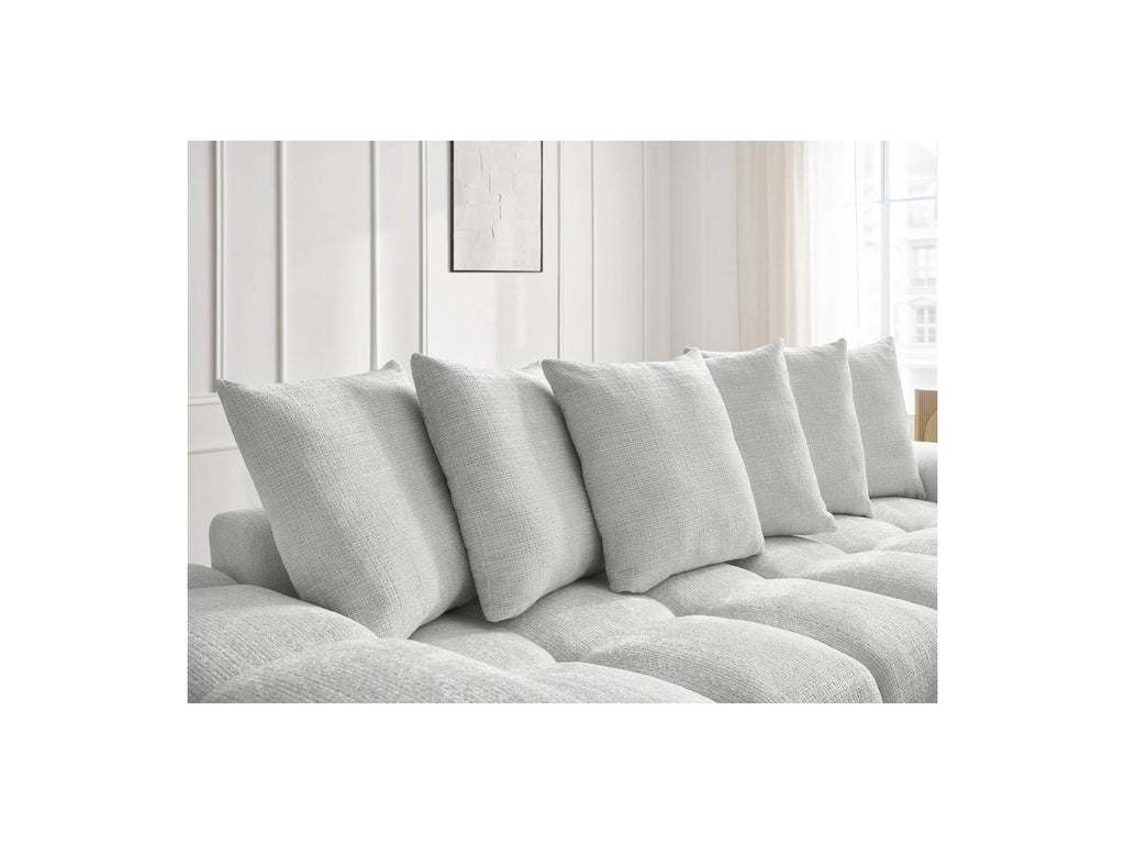 Anakin - Canapé Droit Fixe 3 Places - Tissu Texturé - 6 Coussins