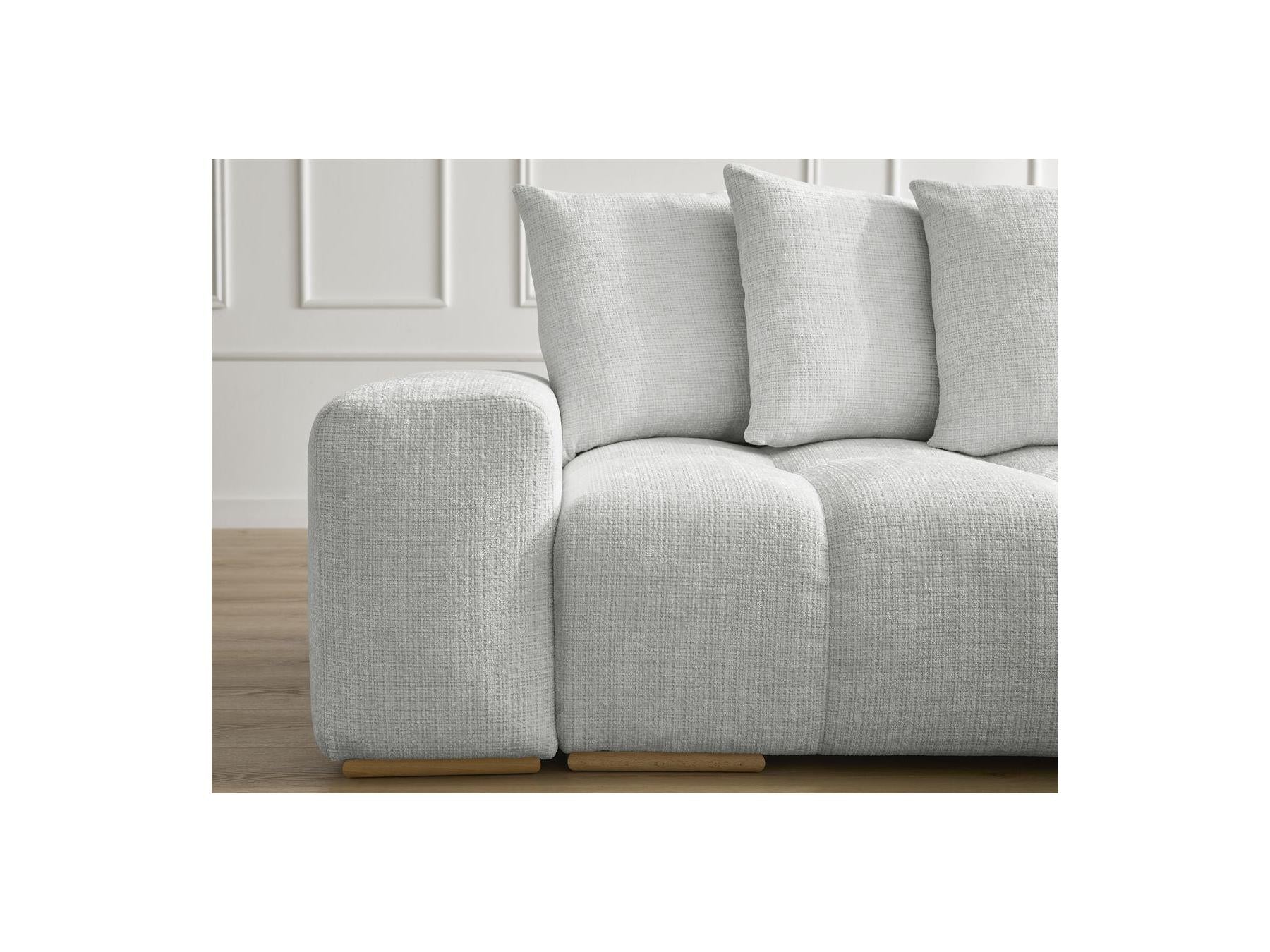 Anakin - Canapé Droit Fixe 3 Places - Tissu Texturé - 6 Coussins