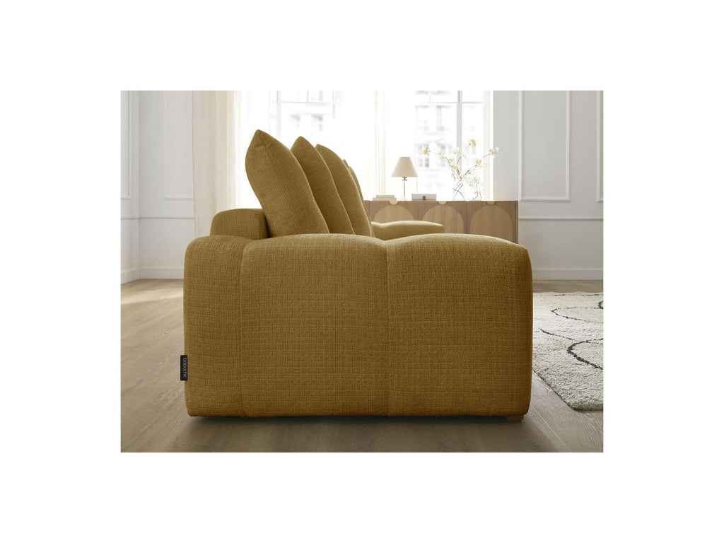 Anakin - Canapé Droit Fixe 3 Places - Tissu Texturé - 6 Coussins