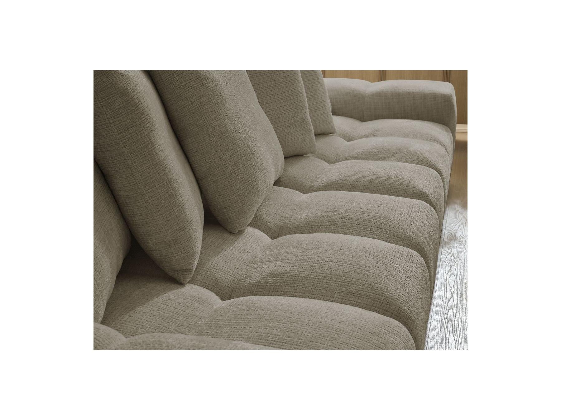 Anakin - Canapé Droit Fixe 3 Places - Tissu Texturé - 6 Coussins
