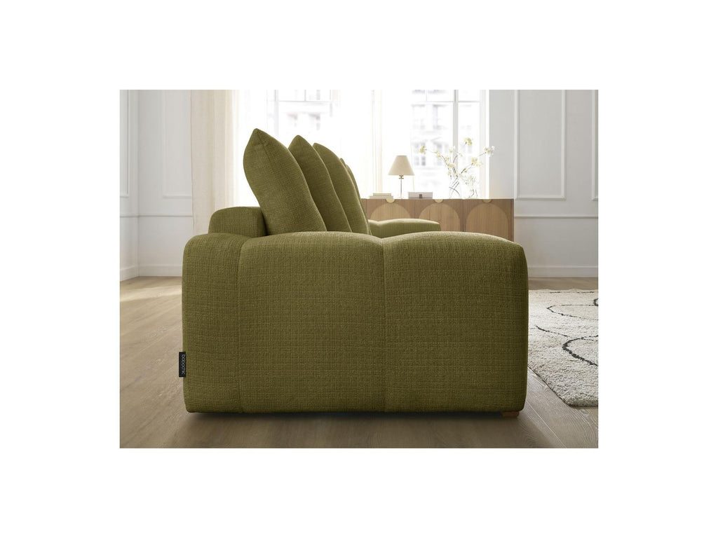 Anakin - Canapé Droit Fixe 3 Places - Tissu Texturé - 6 Coussins