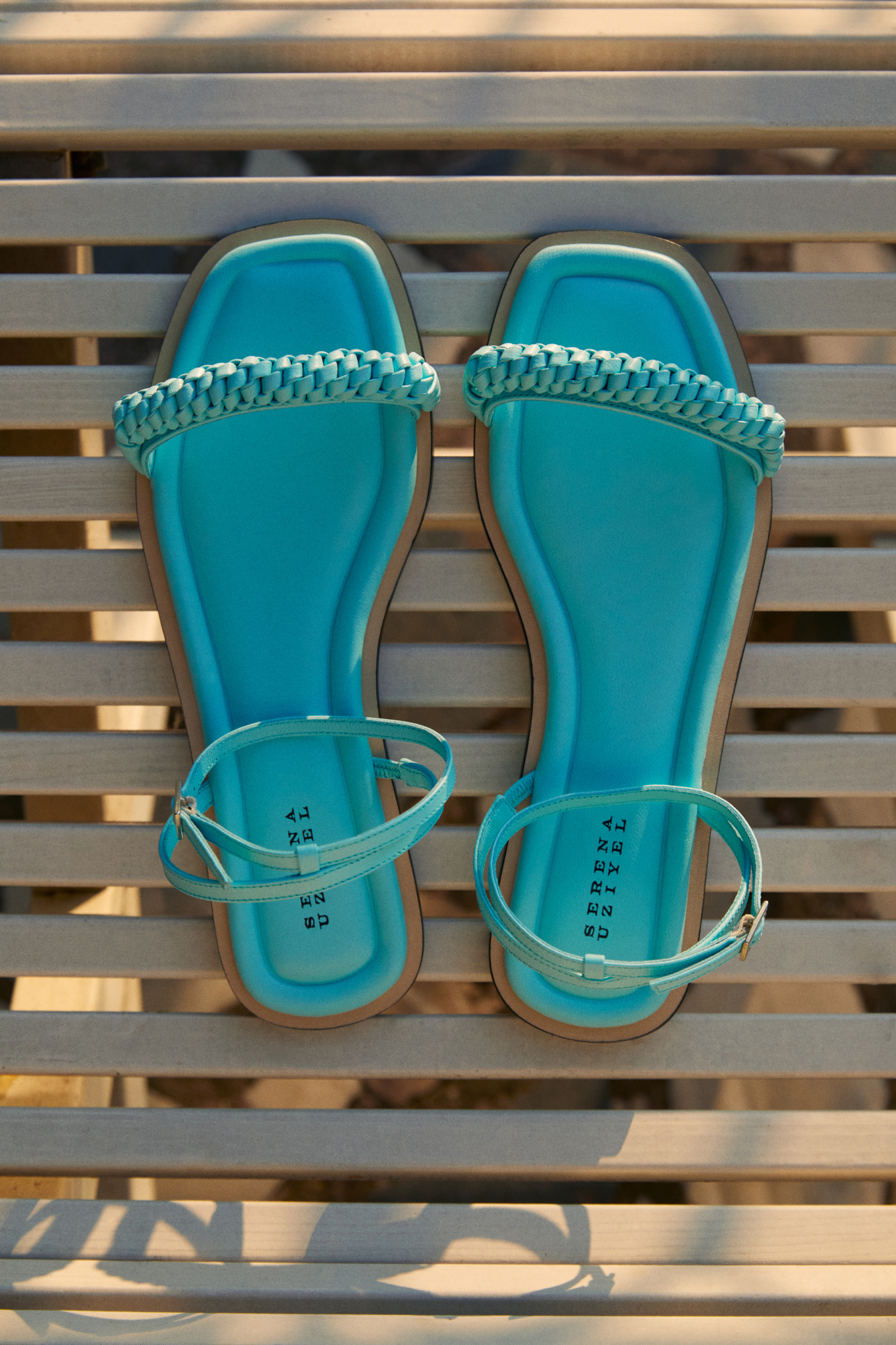 Rovena Aqua Flat Ankle Cross Sandal