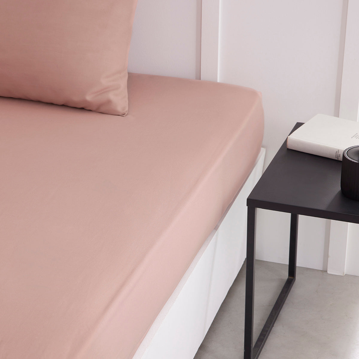 Permanent Plain Essential - Fitted Sheet - Desert Rose