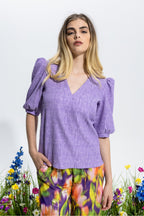 The Mauve Joplin Jacquard Top