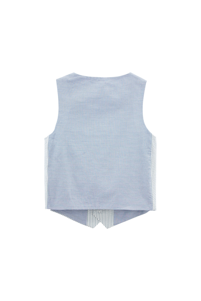 Chaleco De Traje - Celeste Y Azul Eléctrico - Niño