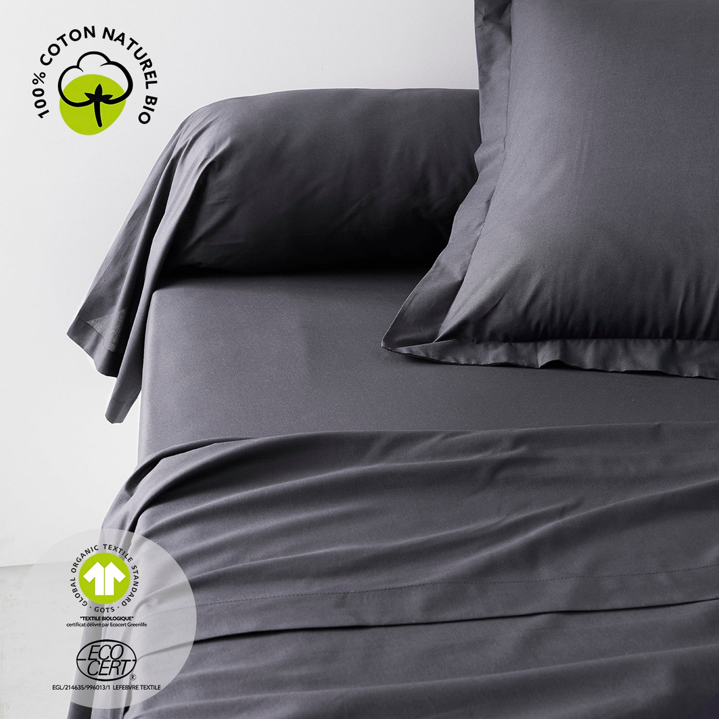 Organic - Funda De Almohada Cilindrica Organic - Gris