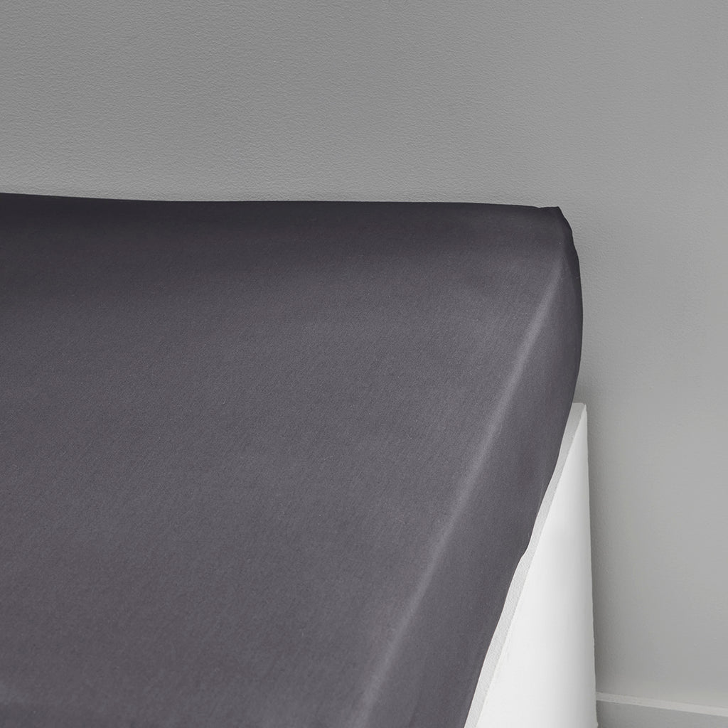 Percale Permanent Premium - Percale Fitted Sheet - Charcoal