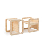 Set Di 2 Sedie/Tavoli Montessori - Naturale