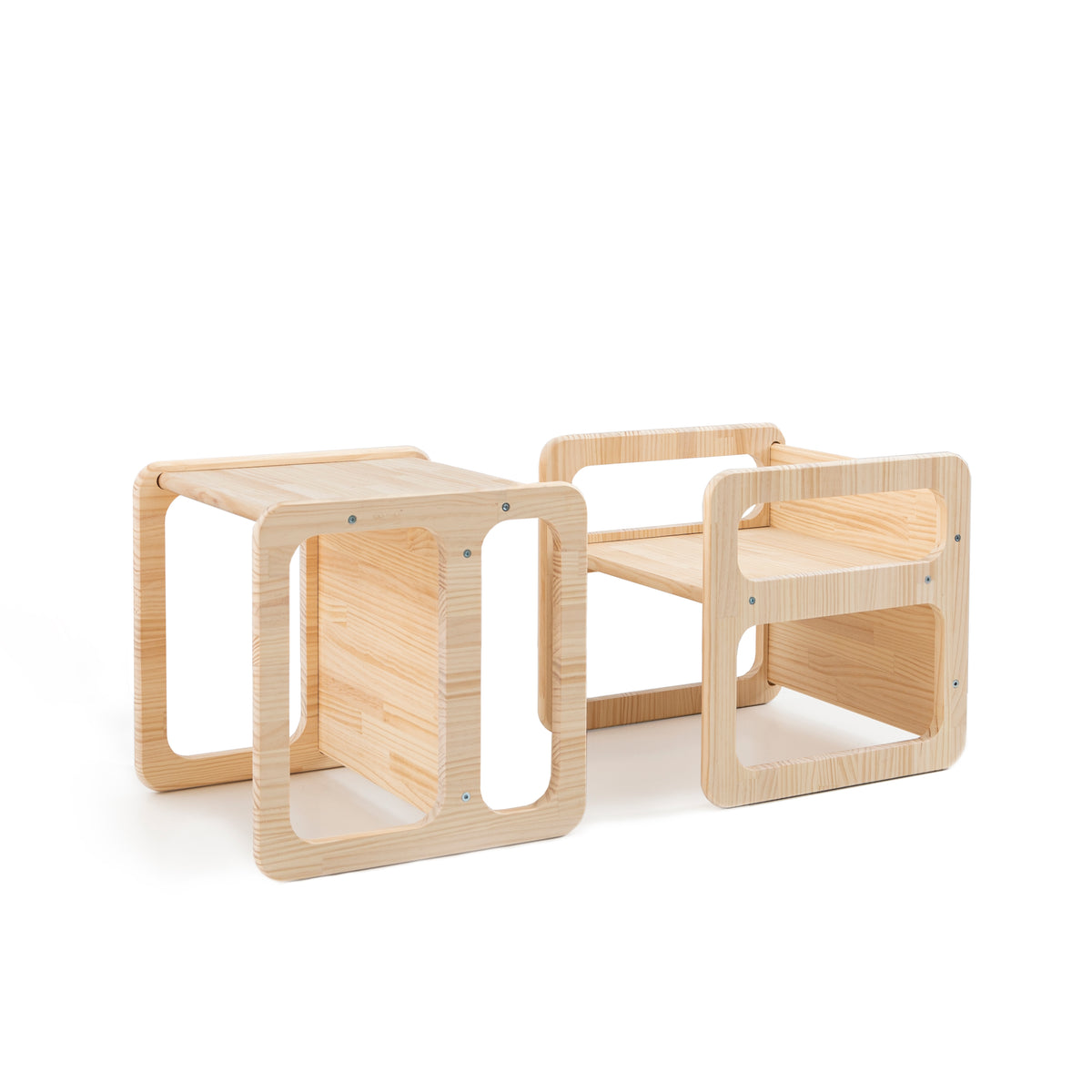 Set Di 2 Sedie/Tavoli Montessori - Naturale