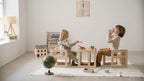 Set Di 2 Sedie/Tavoli Montessori - Naturale