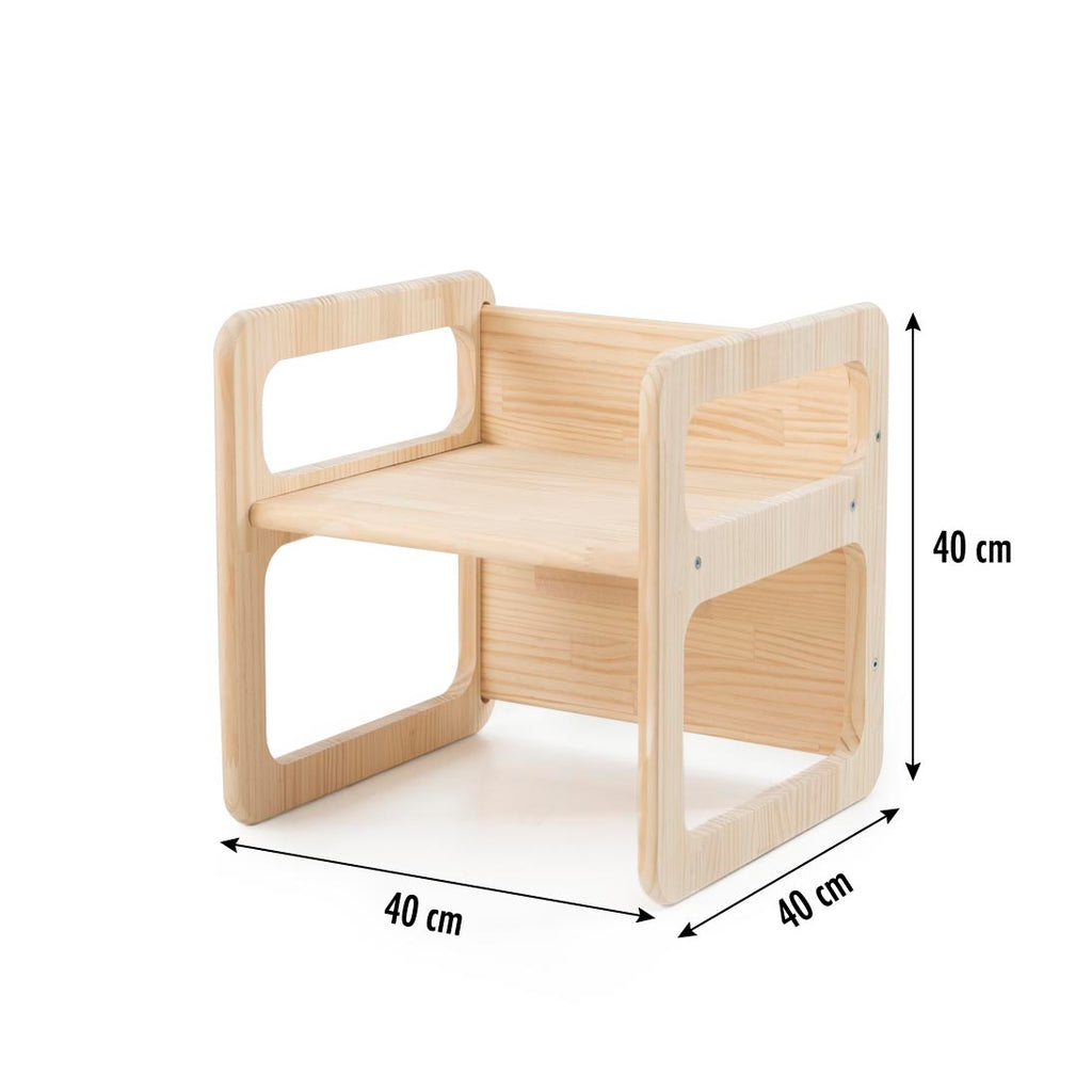 Set Di 2 Sedie/Tavoli Montessori - Naturale