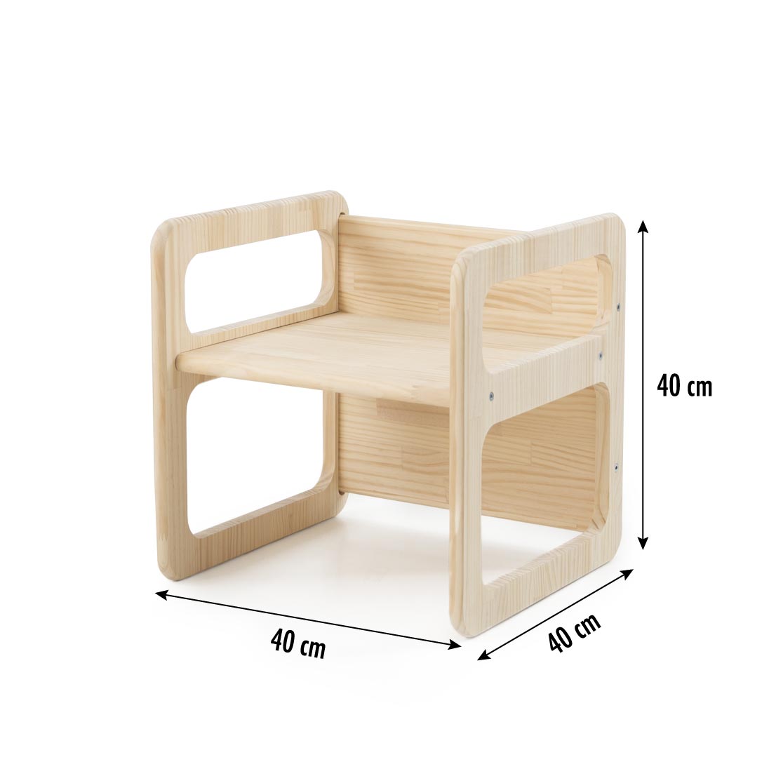Set Di 2 Sedie/Tavoli Montessori - Naturale