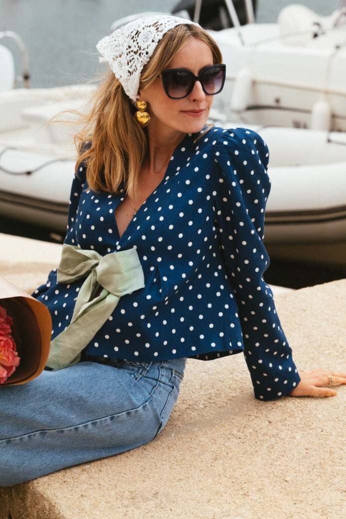 Baptiste Polka Dot Blouse Mossa Sakarli