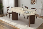 Sablin - Table à Manger - Travertine/Milano Walnut