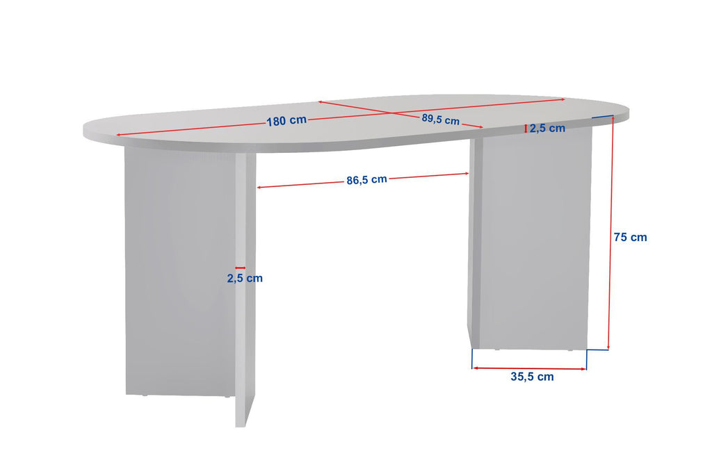 Sablin - Table à Manger - Travertine/Milano Walnut