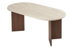Sablin - Table à Manger - Travertine/Milano Walnut