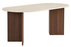 Sablin - Table à Manger - Travertine/Milano Walnut