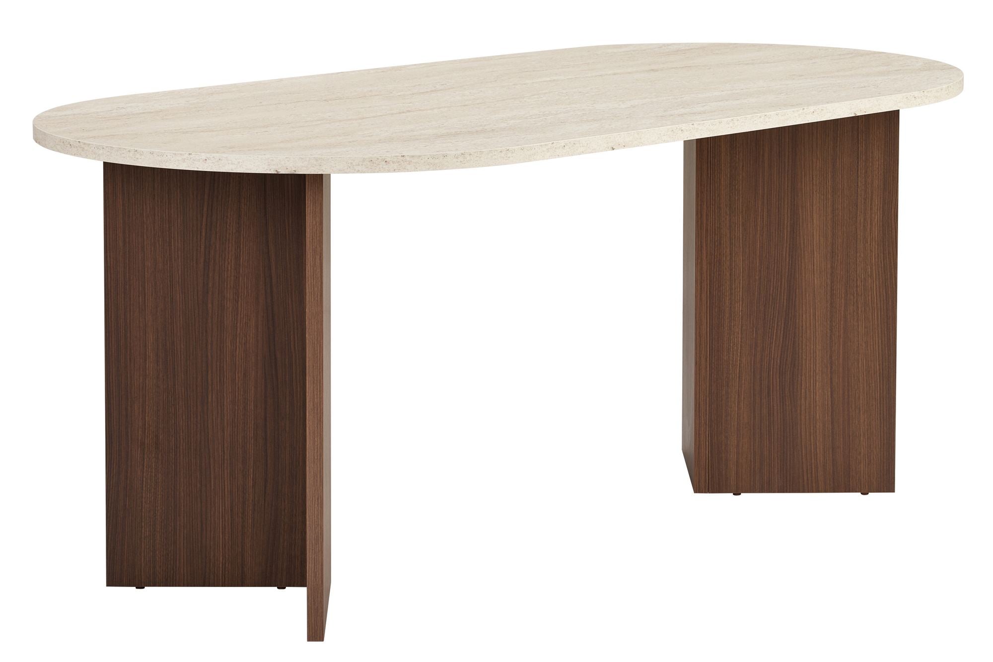 Sablin - Table à Manger - Travertine/Milano Walnut